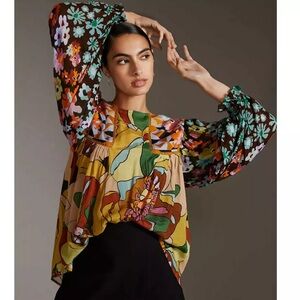 Anthropologie blouse Gorgeous Autumn colors